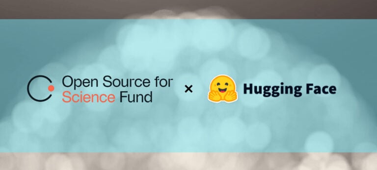 Banner with the logos of the Open Source for Science Fund and Hugging Face